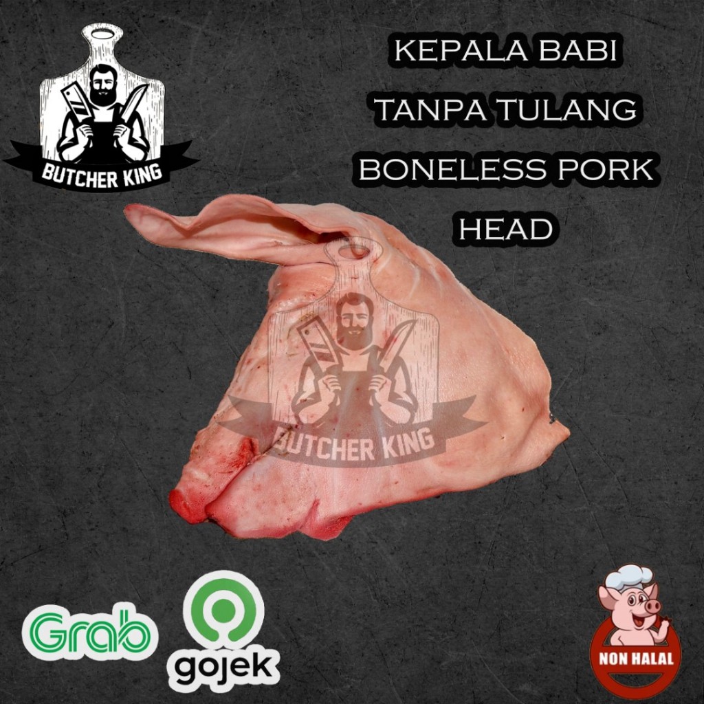 

KEPALA BABI TANPA TULANG (KUPING + MUKA + HIDUNG) UTUH TANPA TULANG KEMASAN VACUUM PRODUK NON HALAL