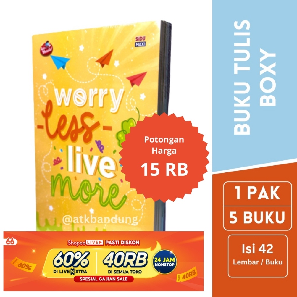 

KODE C74N Sinar Dunia Buku Tulis SIDU MAXI Ukuran Boxy B5 42 Lembar Jual Pak isi 5