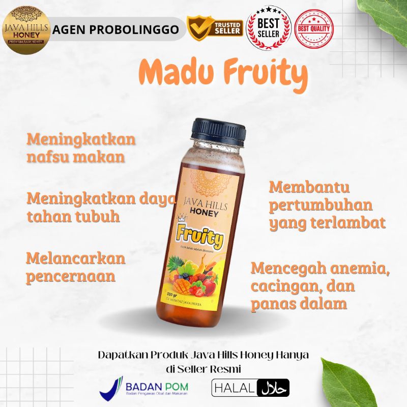 

Madu Fruity by Java Hills Honey madu herbal meningkatkan nafsu makan mencegah anemia mencegah cacingan mencegah panas dalam 320 gram