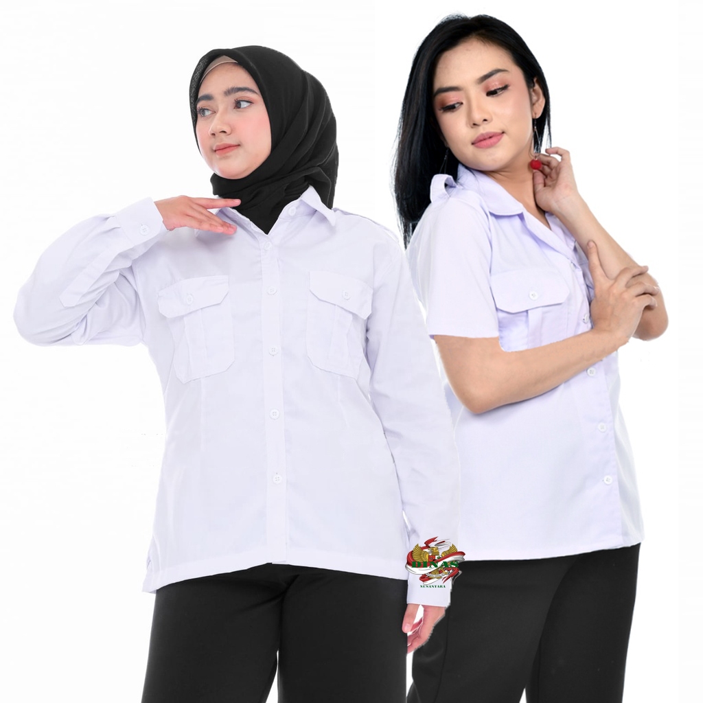 Kemeja putih  Wanita Baju Kemeja pdh Dinas Putih wanita Seragam Putih Pdh Wanita