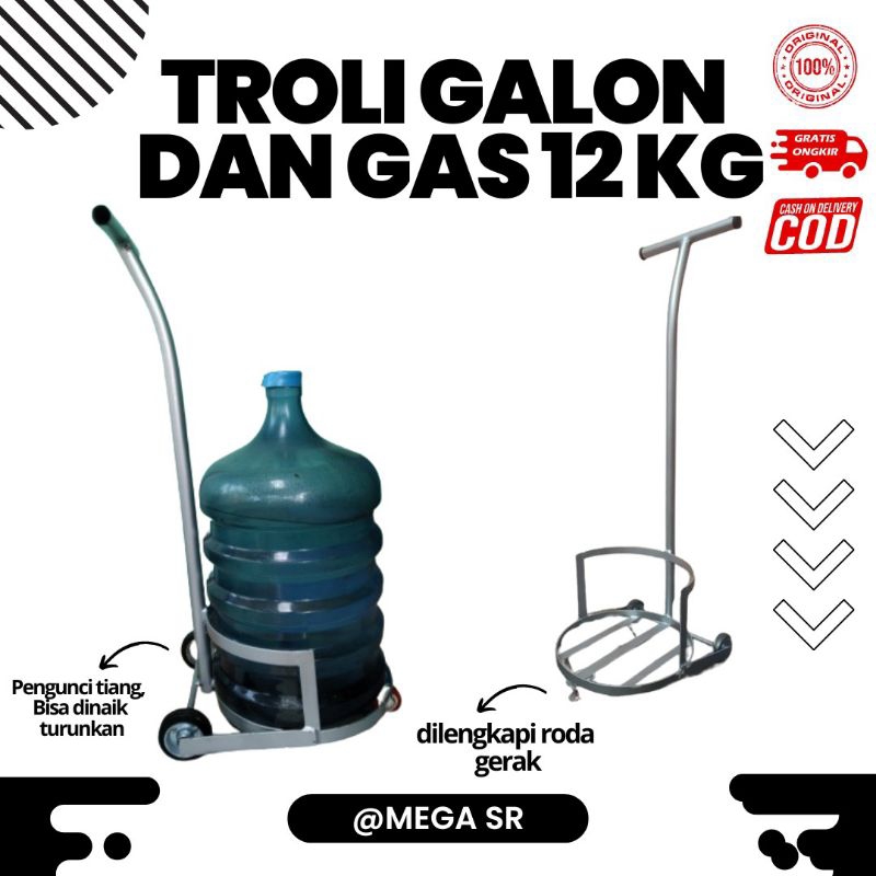 TROLI GALON/TROLI BESI/TROLI GAS 3KG/GAS 5.5/GAS 12KG/RODA GAS/TROLI LEEMINERAL