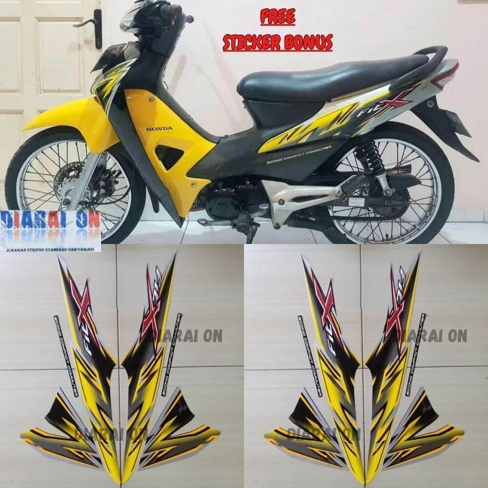 Striping Stiker Honda Supra Fit X 2006 Fit x 2007 2008 Kuning Murah