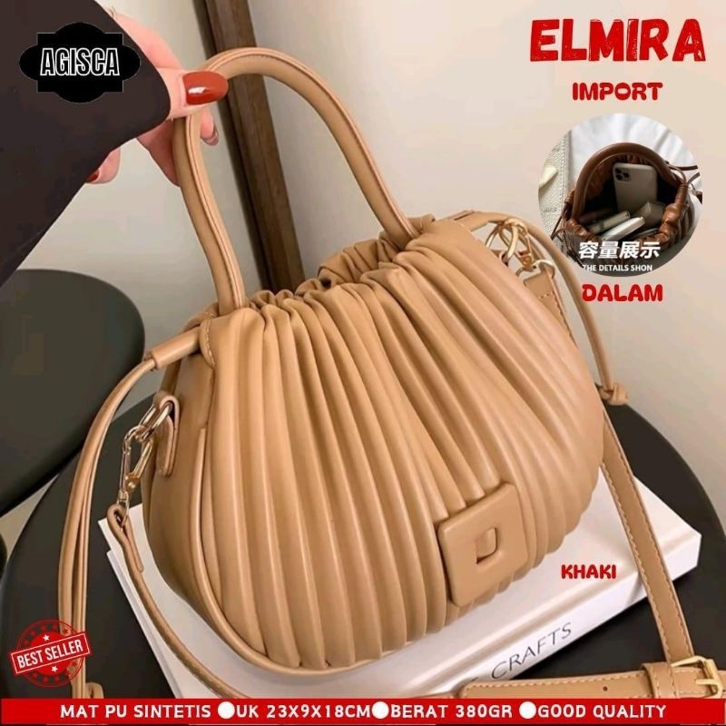 TAS SELEMPANG IMPORT BAHAN SINTESIS TAS JINJING MODEL BUCKET ELMIRA
