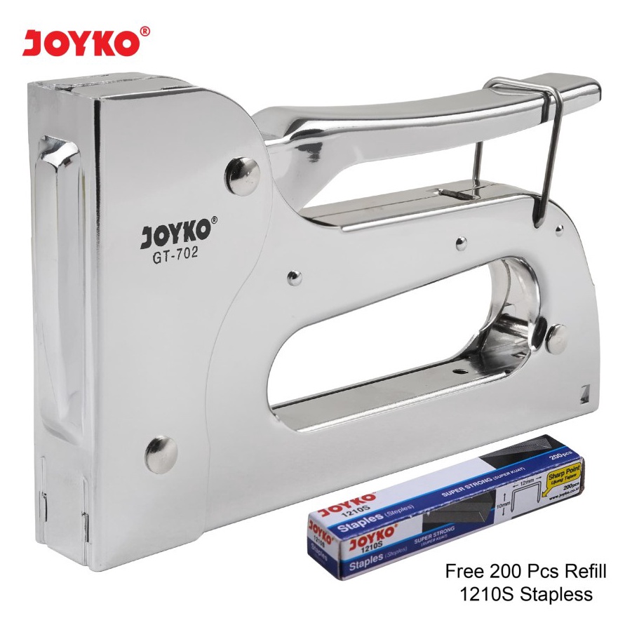 

COBAIN YUK GUN TACKER JOYKO GT 72 HAVY DUTY BONUS REFILL STEPLES STAPLER TEMBAK GT72