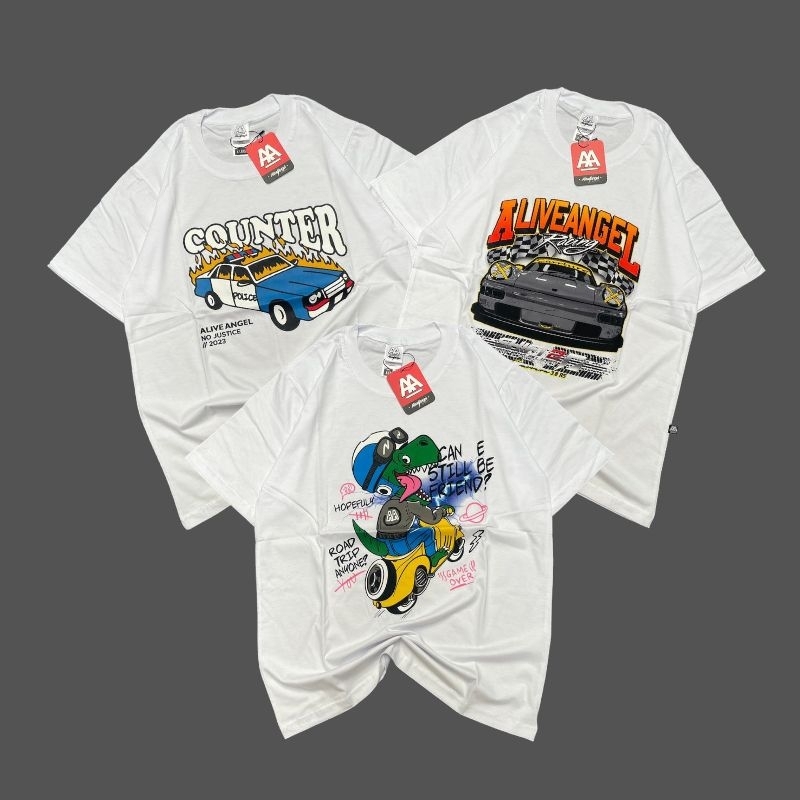 TSHIRT DISTRO PUTIH TERBARU MOTIF ORIGINAL VINTAGE ANIMASI / KAOS DISTRO / BAJU DISTRO PRIA / OBLONG