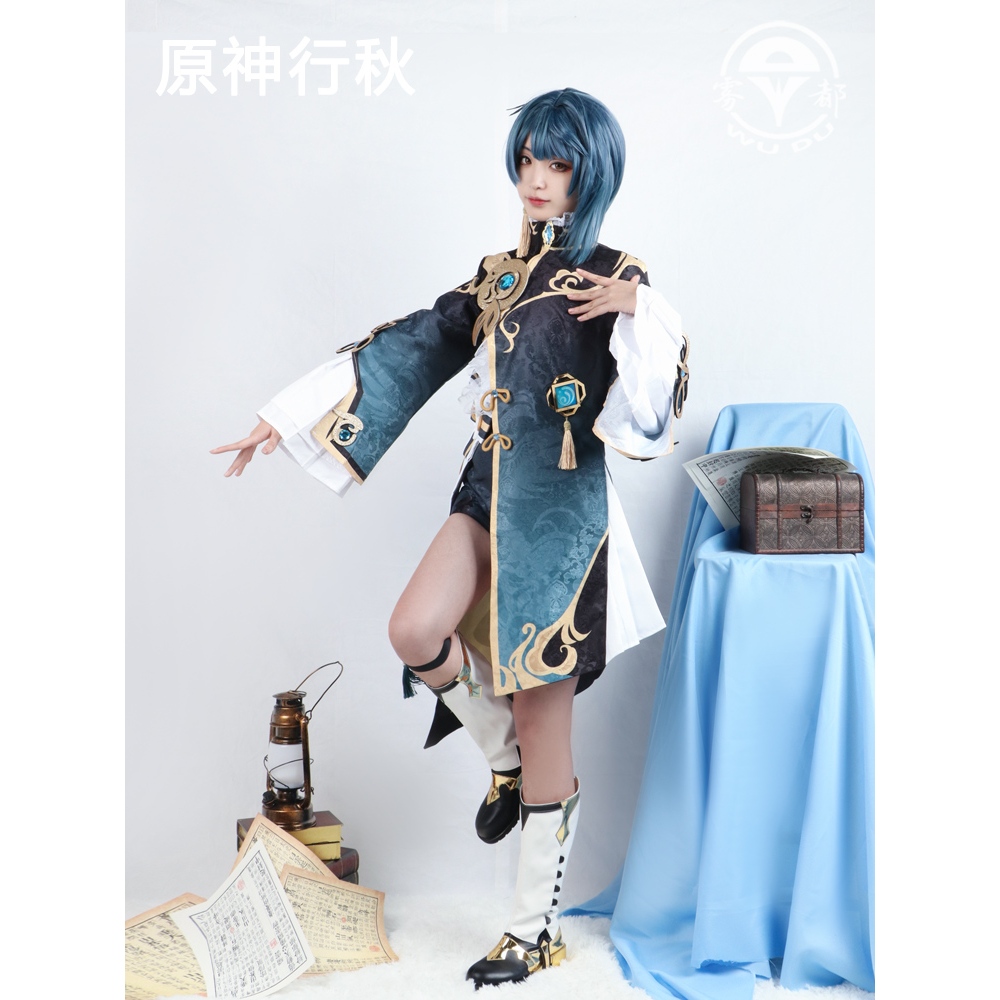 【wudu】 Genshin Impact cosplay Xingqiu cosplay costume and Xingqiu wig / Xingqiu shoes