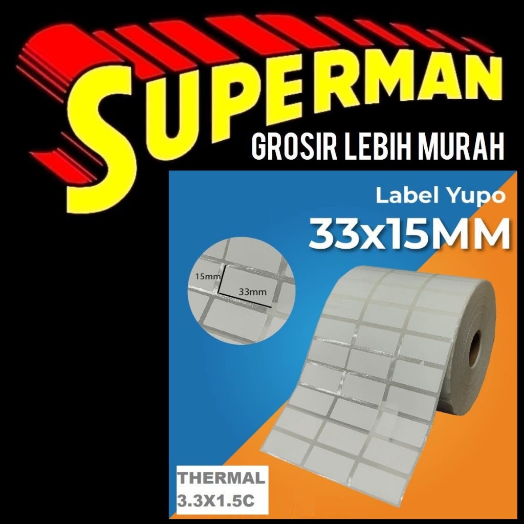 (G19) LABEL PRINTER BARCODE 3 LINE 33X15MM 33x15 mm 3 line semicoated isi 10000 pcs sticker stiker t