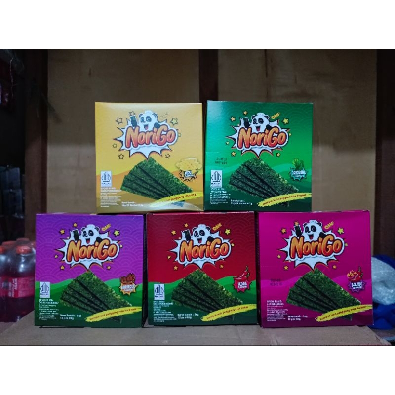 

snack rumput laut nori go sachet isi 12 pcs