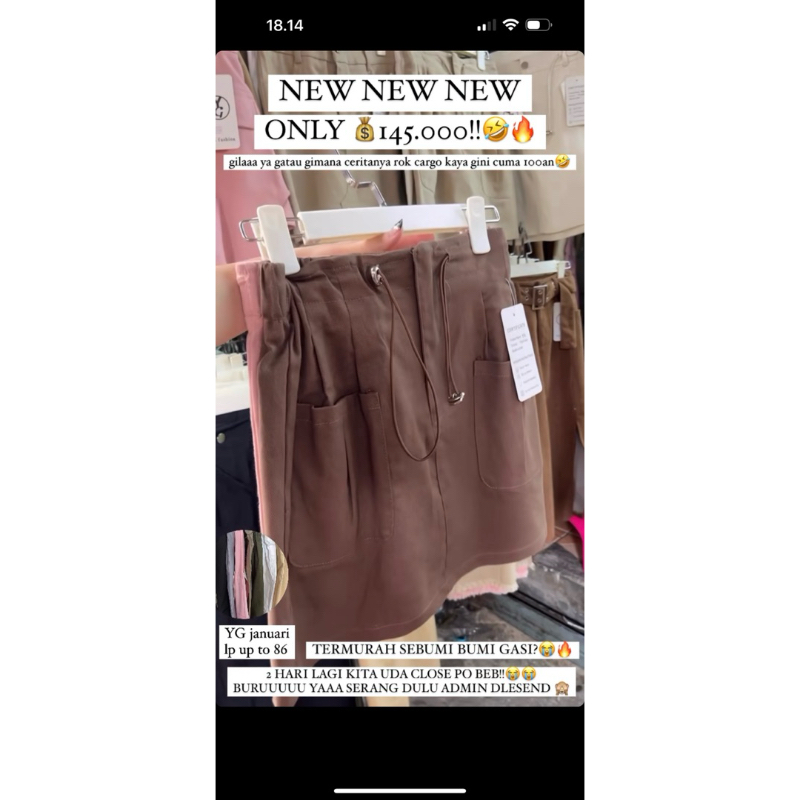 SALE Rok Cargo Skort merk YG import BKK bangkok