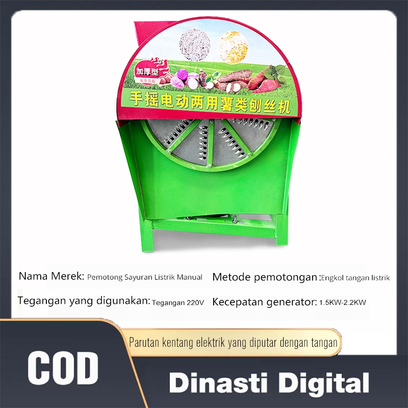 [COD]Parutan kentang elektrik yang diputar dengan tangan-Pemotong Sayuran Listrik-Pemotong sayur