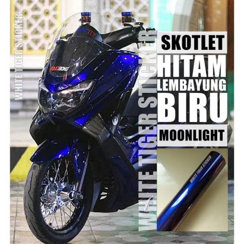 sticker/ Skotlet warna hitam lembayung biru Moonlight