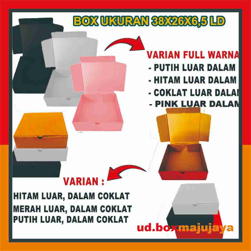 

Box Die Cut 38x26x6,5 Cm (Lipat Depan)/Box Kue Kering/Box Baju/Box/Box isi 6(250grm)