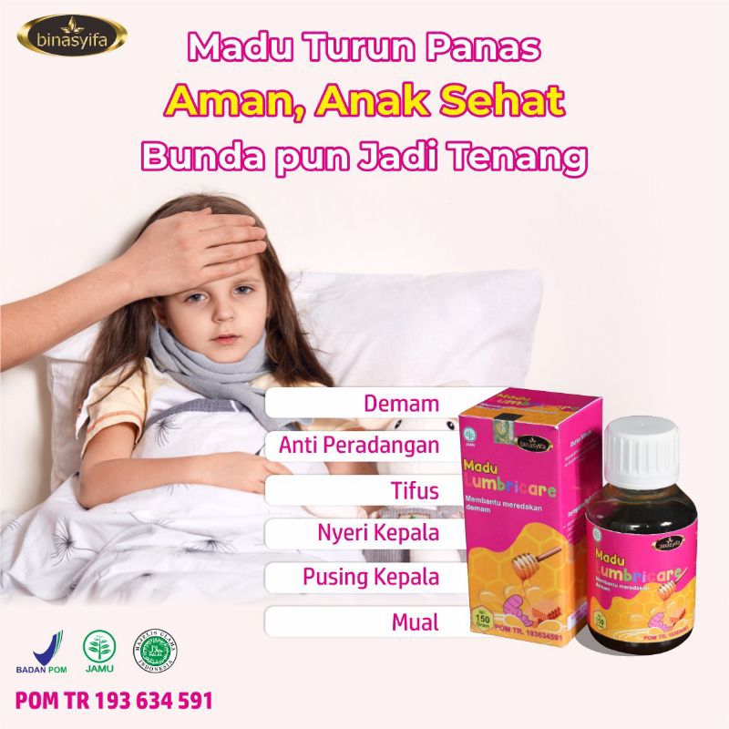 MADU LUMBRICARE Obat Herbal Untuk Meredakan Demam Anak