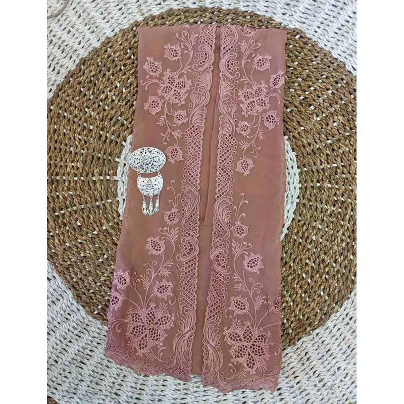 Kain bordir kebaya terbaru bahan sifon cref