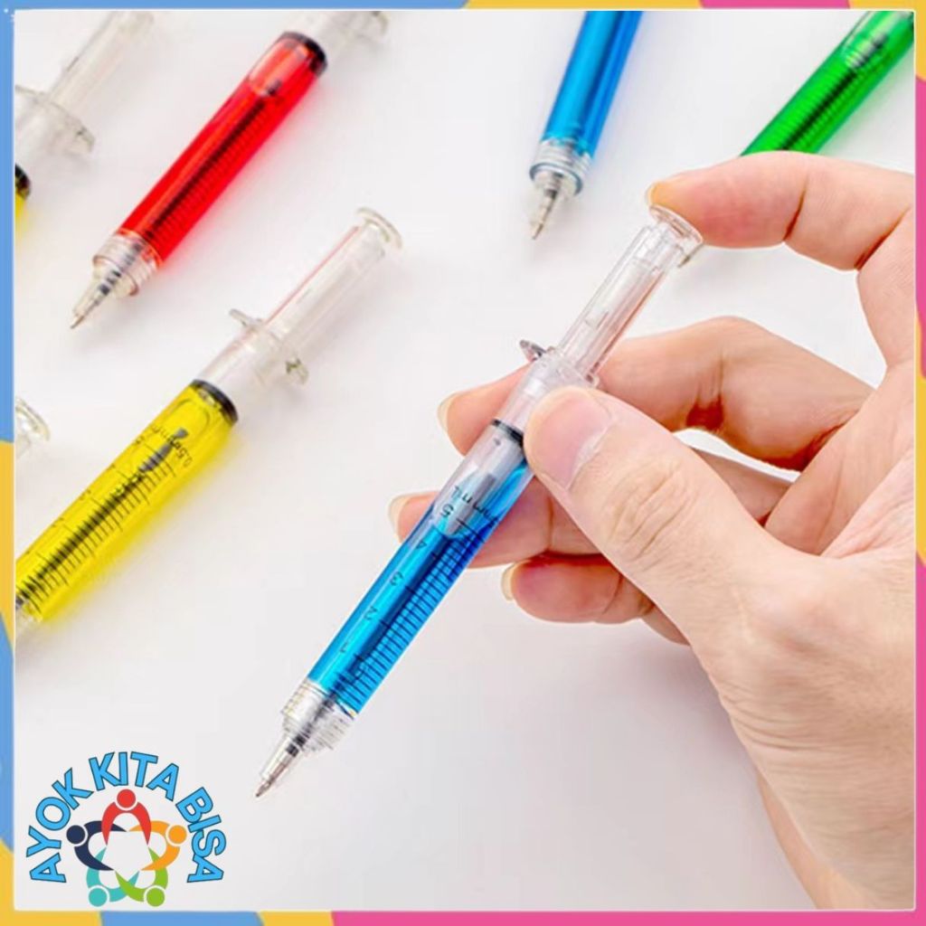 

AKB Pulpen Jarum Suntik Lucu Korean Syringe Ballpoint Pen Souvenir Aesthetic Fancy Pena Alat Tulis Anak Sekolah Murah