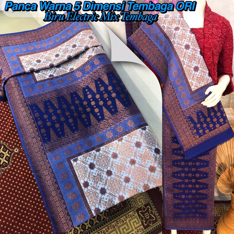 Songket Panca Warna 5 Dimensi Tembaga ORI-Asli Tenun Tangan Palembang(Ilham Songket)