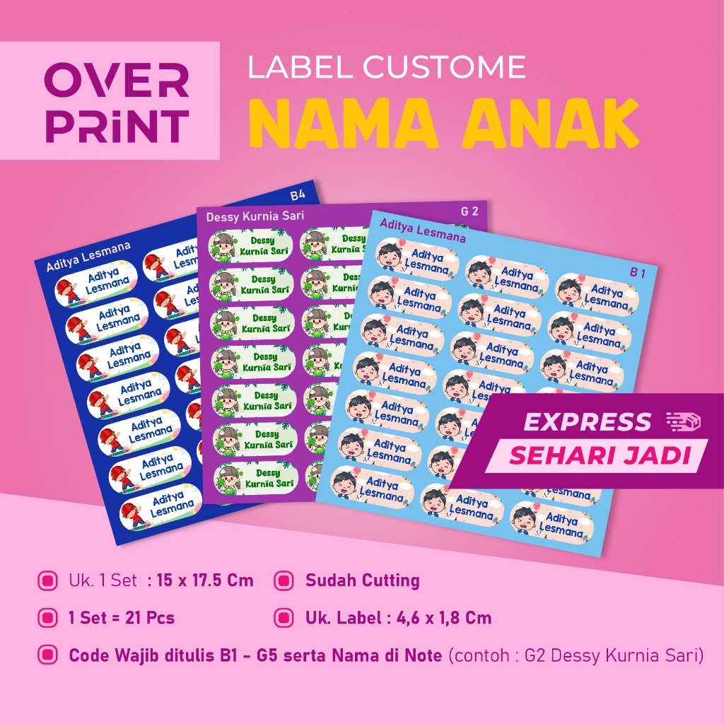 

Stiker Label Nama Anak Cowok & Cewek Custom, Sticker Buku Tulis Sticker Anak Sekolah EXPRESS & MURAH