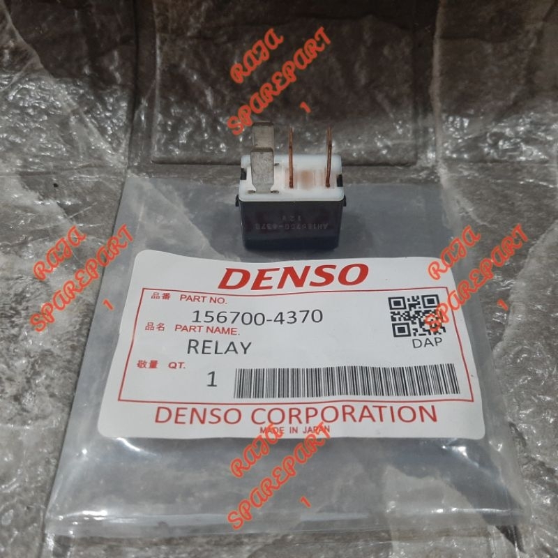 RELAY DENSO KAKI4 12VOLT ORIGINAL HITAM THAILAND 156700-4370