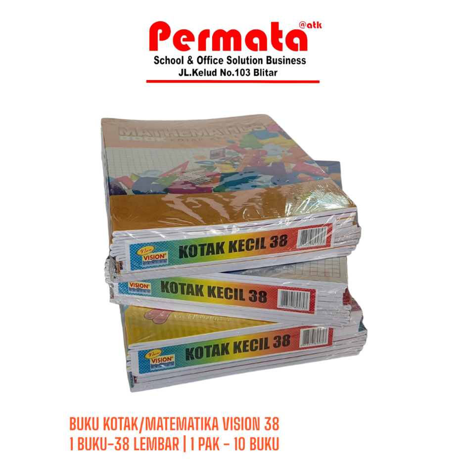 

Buku Vision Kotak Kecil 38 Lembar 1 Pack Isi 10 Buku / Buku Kotak/Buku Matematika