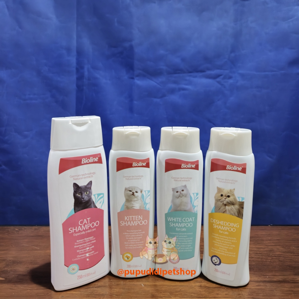 Bioline Shampoo untuk anak kucing , kucing , bulu rontok dan bulu putih