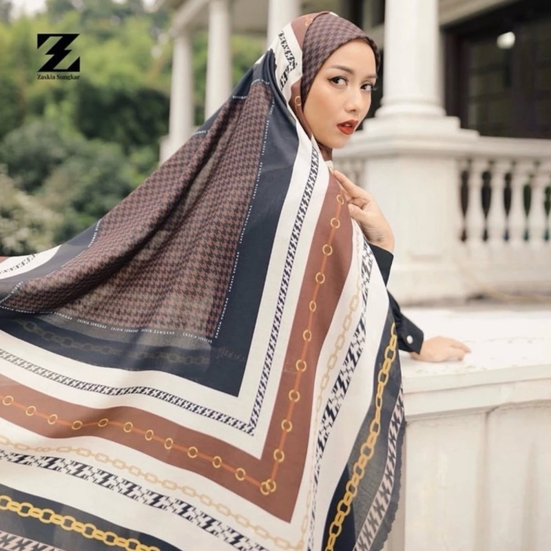 [NEW] Original Zaskia Sungkar Scarf Arnet Armette Terracotta Terakota Black White Houndstooth ZS Mon