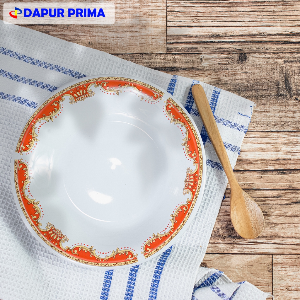 PIRING MAKAN KERAMIK CANTIK WARNA ORANGE DAN PUTIH - SUNBIRD CP 9-4 PIRING 9 9073
