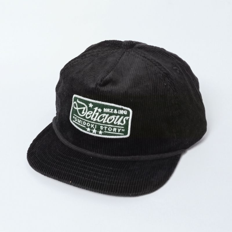 Topi Rope Hat Corduroy Visor Pendek Omidoki Topi Baseball Caps Hitam