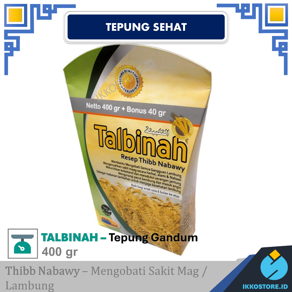 

Talbinah Thibb Nabawy 400+40 gram Tepung Gandum Talbinah Original / Talbinah bubur tepung gandum