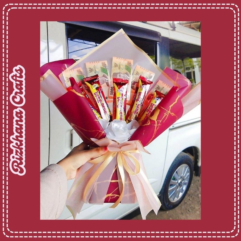 Buket Bouquet Snack Uang Bunga