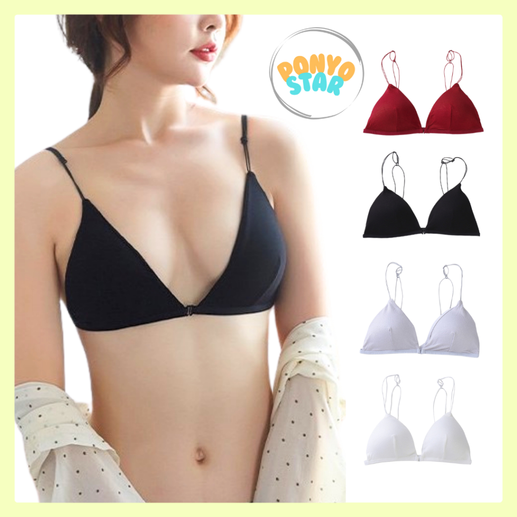248 Bra Kait Kancing Depan Bahan Katun Nylon Lembut Cup A B C Sexy Model Wanita BH Perempuan Bisa CO