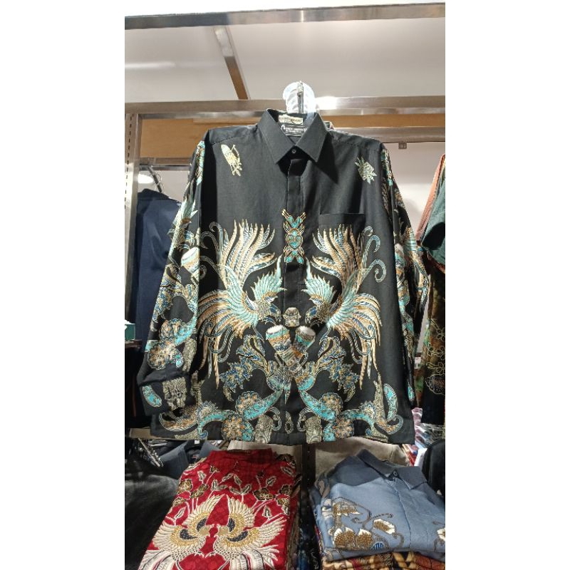 Batik Pria Lengan Panjang Hitam Atasan Wanita Lengan Panjang Krisna Wahyu