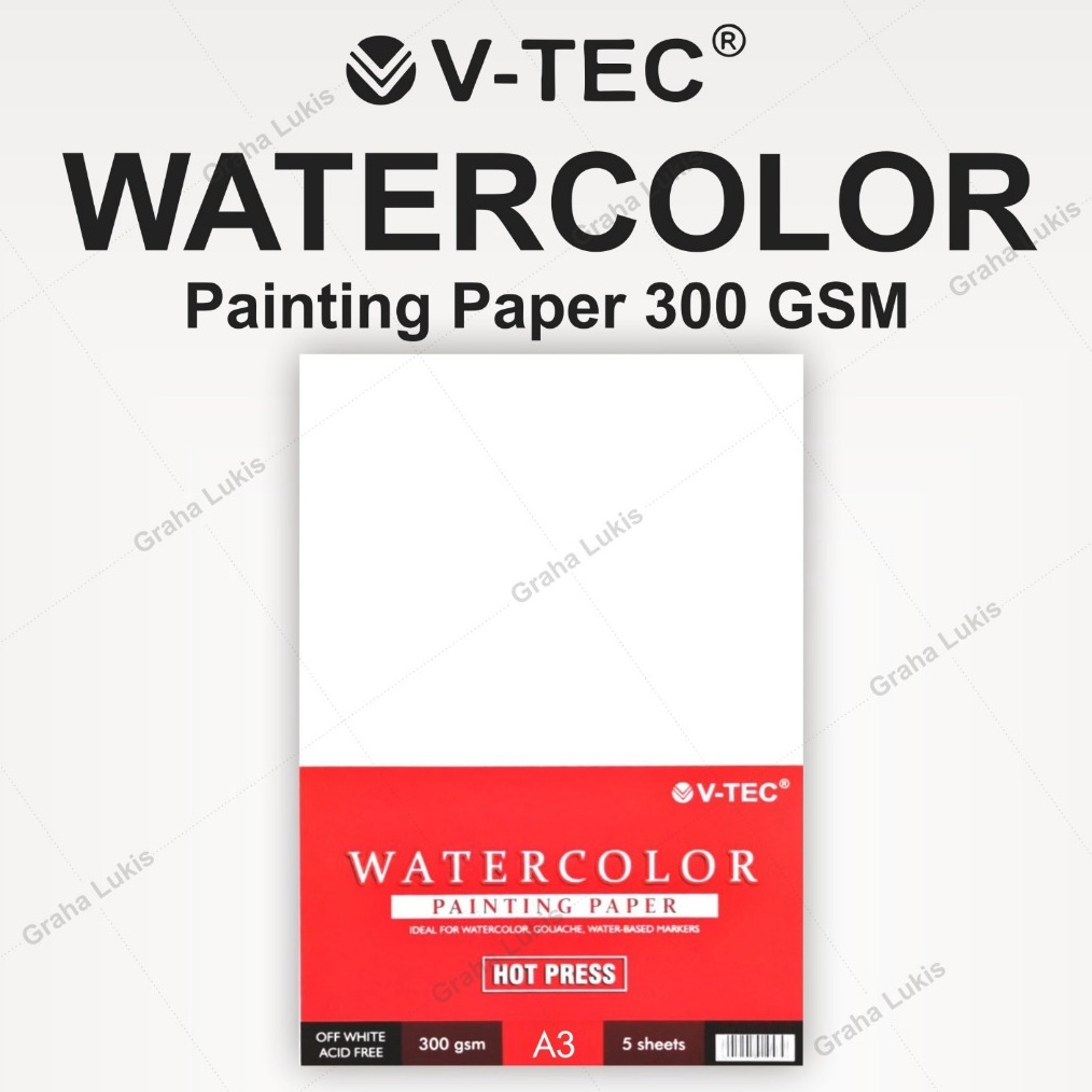 

KODE V7U8 VTEC Watercolour Paper Hot Pressed A3 3 Gsm Lembaran