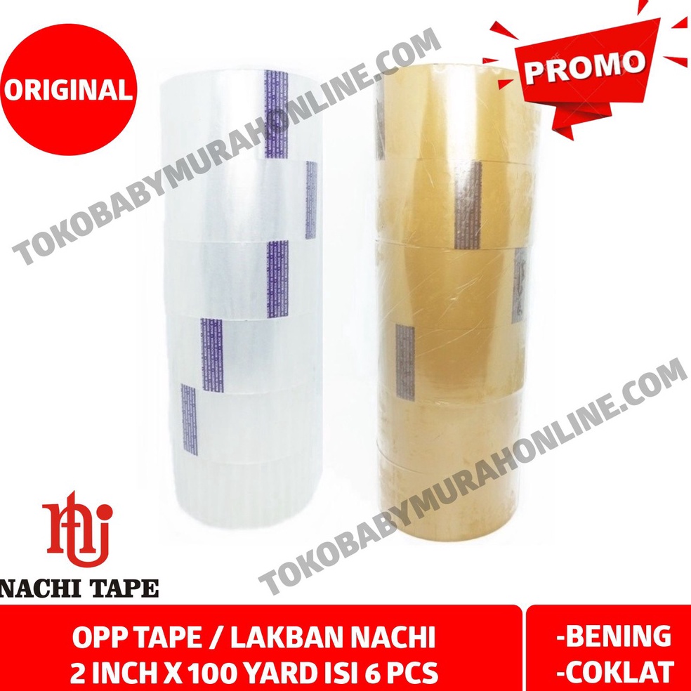 

KODE U5S SLOP Lakban Nachi Bening Isi 6 Opp Nachi 2 inchi Lakban Nachi Coklat 2 inch isi 6