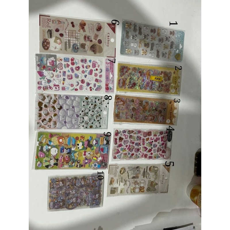 

sticker hologram glossy lembar besar bervariasi cute lucu panda bear bunny animal berkilap