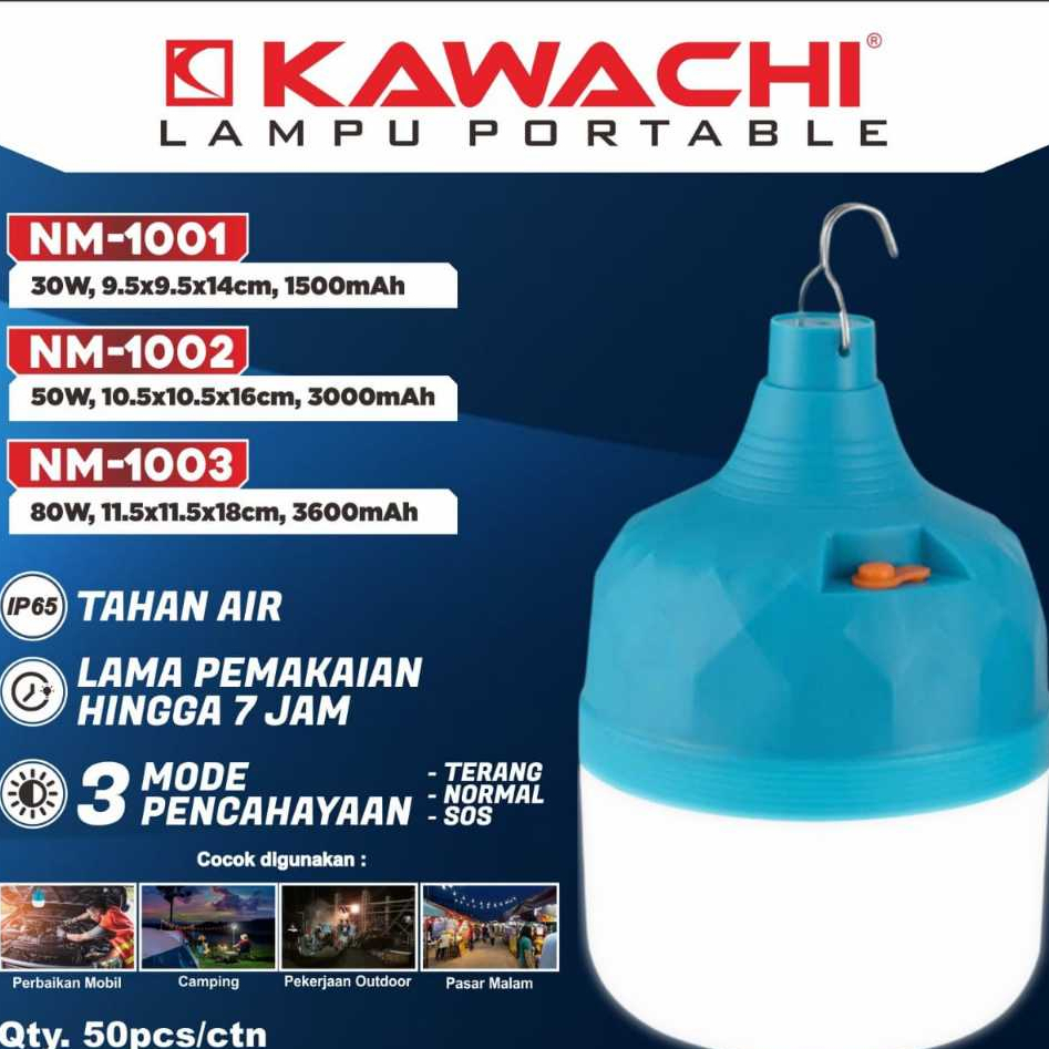 LAMPU EMERGENCY KAWACHI 80WATT / LAMPU DARURAT / LAMPU PORTABLE - TAHAN LAMA - BISA CAS - WATERPROOF