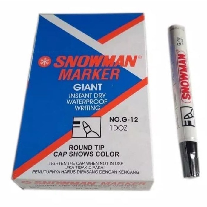 

KODE V1I3 LUSIN 12 PCS Spidol Snowman Permanen Permanent Marker G12 G12