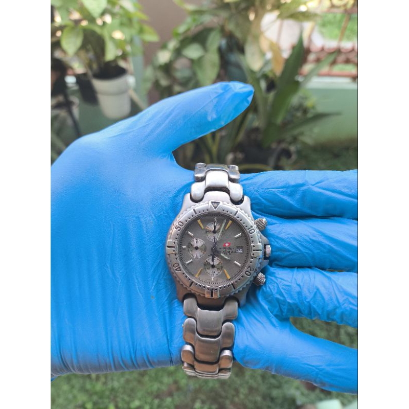 Jam Tangan Swiss Army Chronograph Titanium All Original With Box ETC Fungsi2 Normal Tinggal Pakai