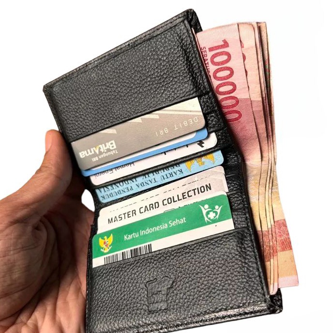 Terlaku Dompet Kartu ATM Dompet Kartu Kulit Asli Dompet Lipat ATM Pria Wanita Kulit Asli