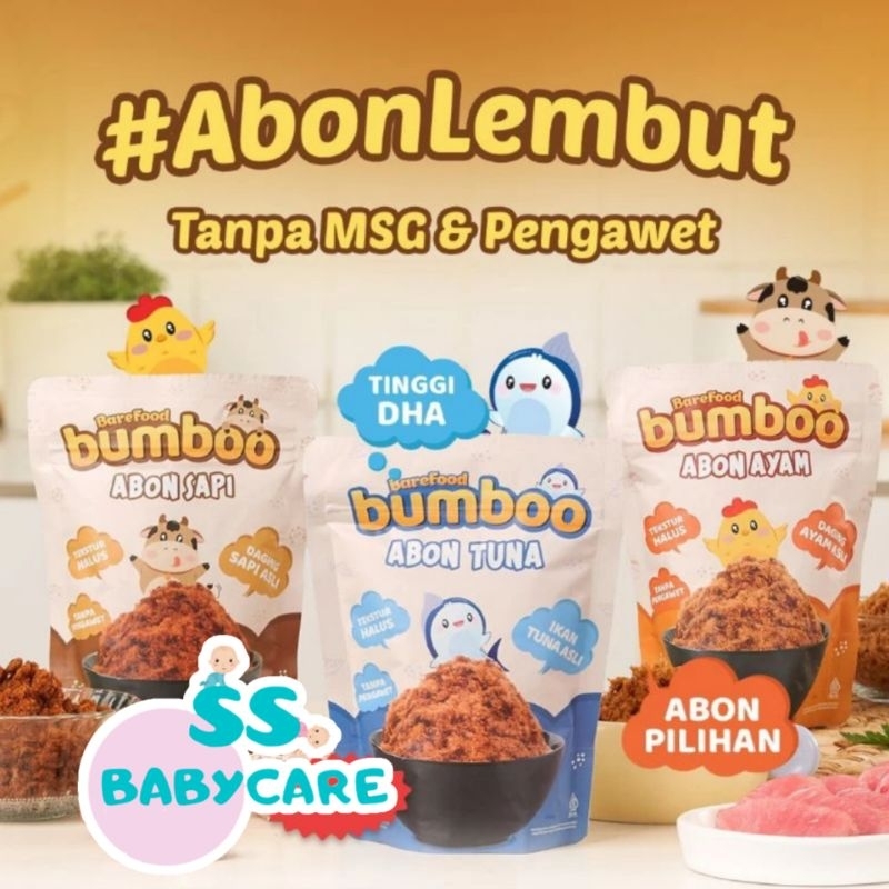 

BUMBOO Abon Asli Daging Sapi Ayam Ikan - Abon MPASI Anak Bayi - Abon Sehat Tekstur Lembut Non MSG Non Pengawet - Abon Bayi Anti GTM