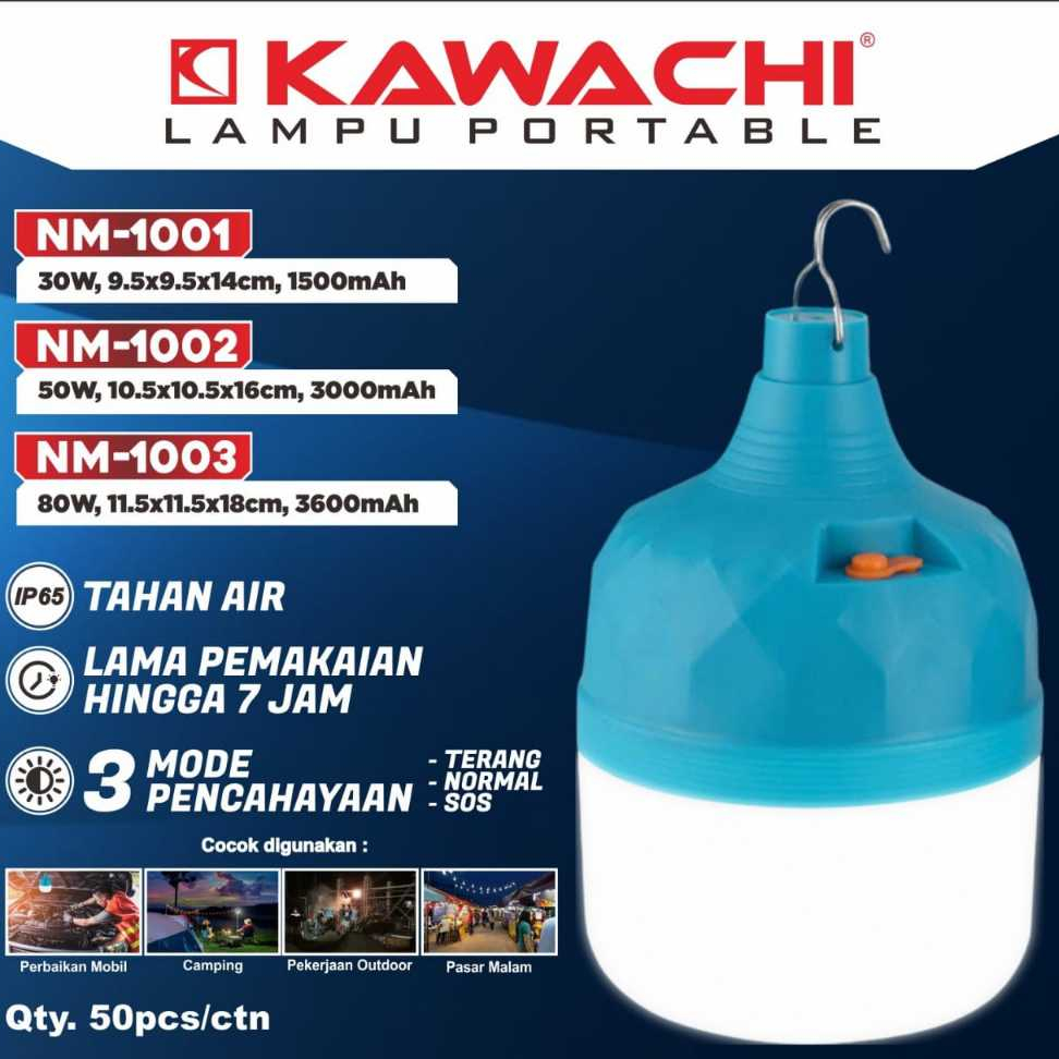 LAMPU EMERGENCY KAWACHI 80WATT / LAMPU DARURAT / LAMPU PORTABLE - TAHAN LAMA - BISA CAS - WATERPROOF