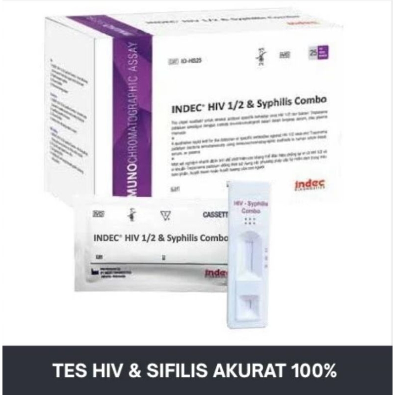 tes HIV 1/2 & syphilis combo INDEC & MERAH PUTIH isi 25