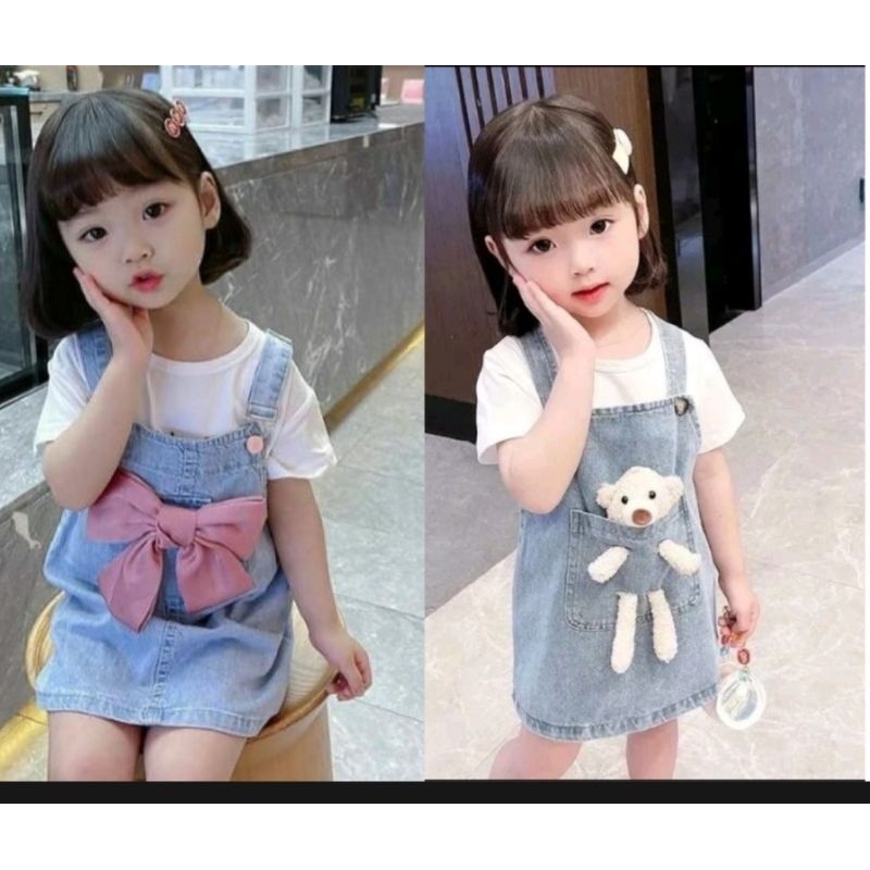 OVERALL ROK ANAK PEREMPUAN VARIASI BONEKA usia 1-7 TAHUN/OVERALL JEANS ANAK PEREMPUAN VARIASI BONEKA