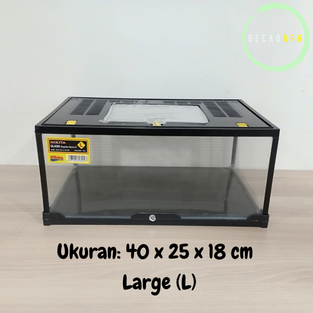 Aquarium Kandang Tempat Habitat Reptil Ukuran Sedang Large (L) Gecko AFT