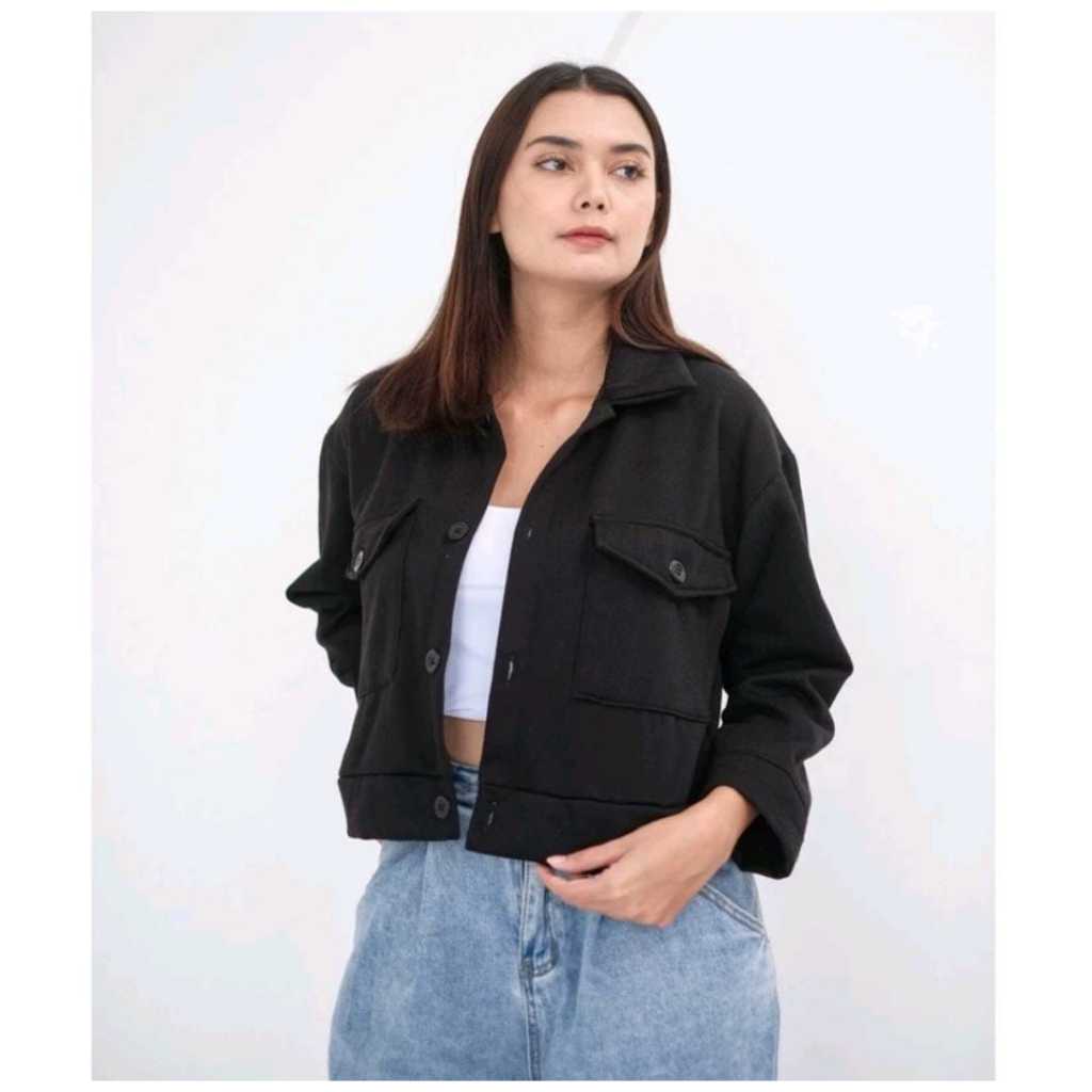 JAKET OUTER WANITA BUTTON OLIN NEW MODE