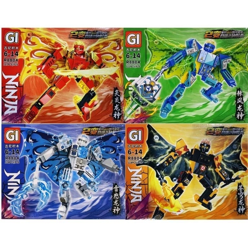 ninjago robot bersayap ninjago mainan balok susun mainan puzzle