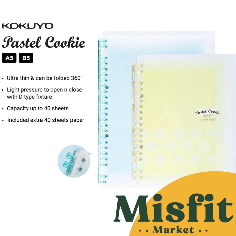 

Spesial KOKUYO Campus Pastel Cookie SMART RING Loose Leaf Notebook Binder A5 B5