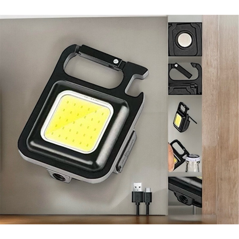 Lampu Mini COB Keychain Light -Lampu Emergency Mini Cas USB