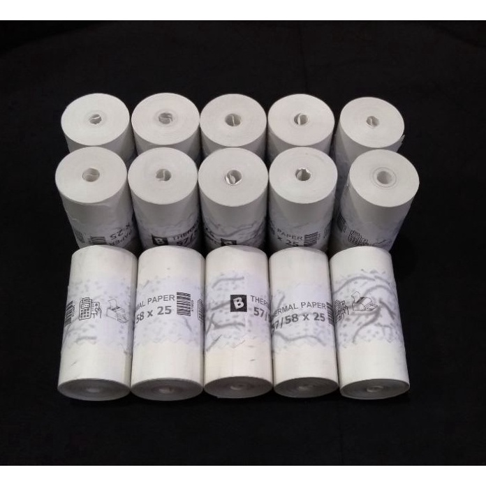 

Terjangkau Kes thermal 1 roll 57x25 58x25 coreless untuk printer 58mm bluetooth struk kasir