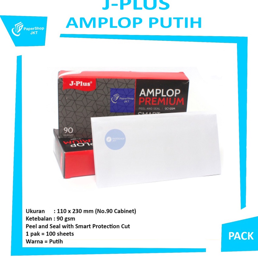 

FG2 JPLUS Amplop Putih Merah Polos No9 Cabinet 9gsm Pack