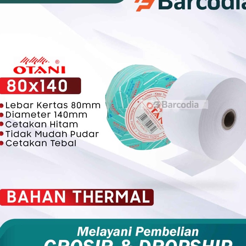 

Bonuskan Kes Struk Thermal Otani 8 x 14 mm 8x14 ATM Tiket Parkir